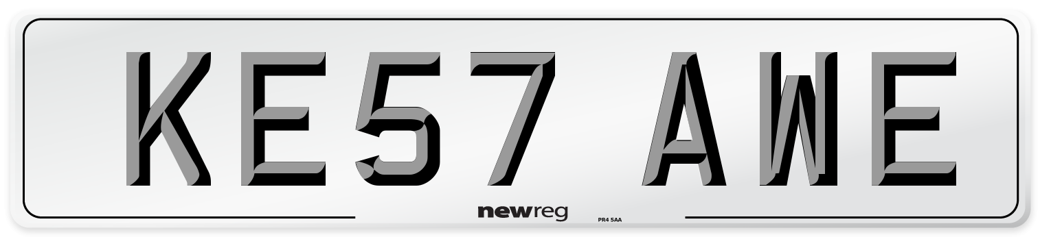 KE57 AWE Number Plate from New Reg